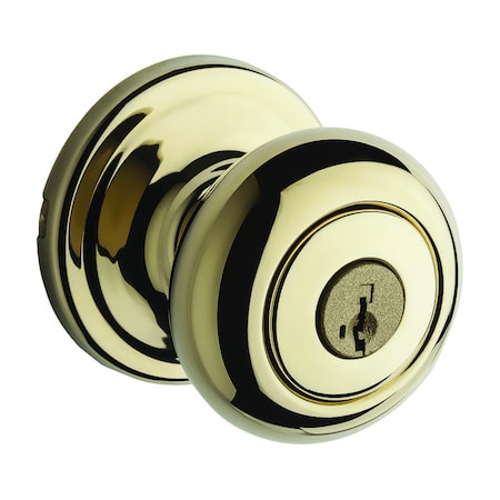Kwikset Kwikset SmartKey Juno Polished Brass Entry Door Knob KW1 1-3/4 in. 97402-734